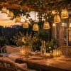 Battery Operated Rattan String Lights – 10 LED Lanterns